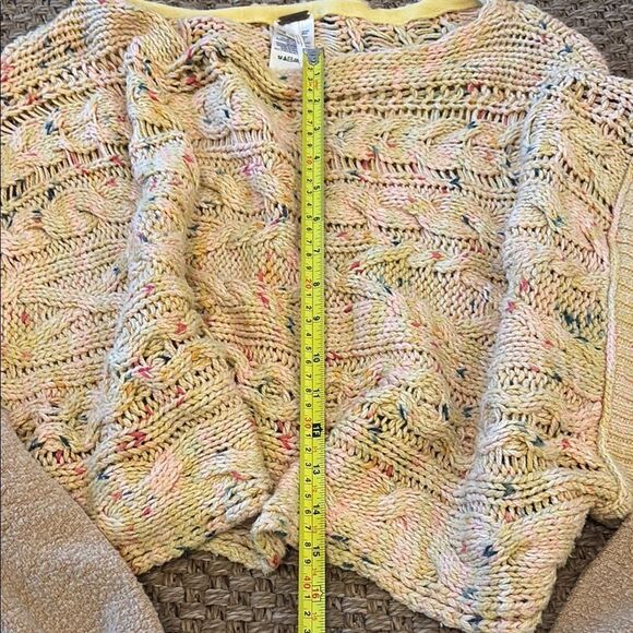 Free People Cream Shrug Sweater with Textural Contrast - Picture 5 of 7